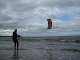 Among weird things on the beach, we found a flying Swede, as Jonas was trying kite-surfing :)