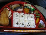 Bento (lunch box) are handy to eat in the train.
