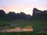 Sunset on Pang Nha mountains